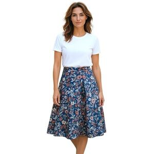 Saloni Floral Skirt, Women’s Size 8, Waffle Knit, Lightweight, Beautiful colors!